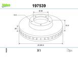 VALEO Bremsscheibe 197539 Vorderachse belüftet 296mm 26mm für RENAULT