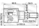FEBEST Gelenksatz, Antriebswelle 0211t30r Hinterachse für NISSAN RENAULT