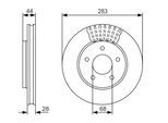 BOSCH Bremsscheibe 0986479091 belüftet 283mm 28mm für NISSAN