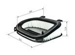BOSCH Luftfilter f026400366 Filtereinsatz 114,1mm für BMW