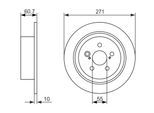 BOSCH Bremsscheibe 0986479613 voll 271mm 10mm für TOYOTA