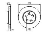 BOSCH Bremsscheibe 0986478667 innenbelüftet 282mm 23mm für HONDA