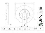 BOSCH Bremsscheibe 0986479h45 belüftet 295mm 24mm für Mercedes