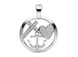 Kettenanhänger JOBO "Anhänger Glaube, Liebe, Hoffnung", silber (silber 925), Schmuckanhänger, Damen, Silber 925 (Sterlingsilber), Kettenanhänger, 925 Silber mit 47 Zirkonia