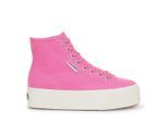 Superga Dames/Dames 2708 Hoge Tops met kant (Fuchsia Roze/Avorio)