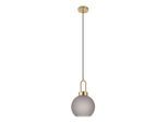 Möbelix , Grau, Messingfarben , Metall, Glas , rund , 33 cm , Beleuchtung, Innenleuchten, Hängeleuchten