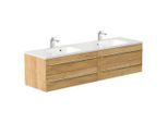 Mid.you , Eichefarben , Holzwerkstoff , 4 Schublade(n) Schubladen , 180 cm , hängend , Badezimmer, Badezimmermöbel, Badezimmerschränke, Waschtische