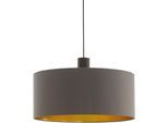 EGLO Hängeleuchte "CONCESSA 1 Pendellampe, Stahl, Textil, E27, IP20, Esstischlampe, Lampe", braun (dunkelbraun, cappuccino, goldfarben), 1, Ø 53cm, 1 Stk., Leuchten, Hängelampe mit Textil - für Esszimmer, Küche oder Wohnzimmer, Hängeleuchte