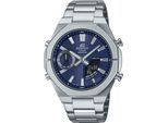 Smartwatch CASIO EDIFICE "ECB-S10D", silber (dunkelblau, edelstahlfarben, edelstahlfarben), Smartwatches, Herren, Smartwatch, Solaruhr, Armbanduhr, Herrenuhr, Super Illuminator, Edelstahlarmband