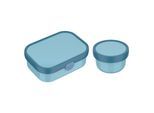 Lunchbox MEPAL "Obst- und Bentobox Campus (2025) 300 & 750 ml 2er Set", blau (cool blau), B:2cm H:2cm L:2cm, Kunststoff, Lebensmittelaufbewahrungsbehälter, Lunchbox, Spülmaschinengeeignet