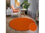 Teppich SANAT "Uni", orange, H:13mm Ø:80cm, Kunstfaser, Teppiche, Teppich, robuster Kurzflorteppich, große Farbauswahl, Wohnzimmer, alle Räume