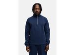 Sweatshirt DAILY COTTON "Daily Cotton Sweatshirt OVERSIZE HALF-ZIP", Jungen, Gr. M, navy washed, Obermaterial: 100% Baumwolle CO., Sweatshirts Sweatshirt