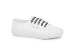 Superga Katoenen schoenveters met logo (Wit/zwart)