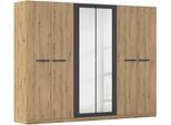 Kleiderschrank OTTO HOME "Mehrzweckschrank Aktenschrank Möbel Mietswohnung Schlafzimmer MODI", grau (eiche artisan, graumetallic), B:271cm H:210cm T:54cm, Holzwerkstoff, Schränke, Kleiderschrank, in angesagten Farbkombinationen, optional mit Spiegel MADE IN GERMANY