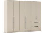 Kleiderschrank OTTO HOME "Mehrzweckschrank Aktenschrank Möbel Mietswohnung Schlafzimmer AVOLA", beige (beige (champagner)), B:271cm H:229cm T:54cm, Holzwerkstoff, Schränke, Kleiderschrank, mit hochwertigen Stangengriffen aus Metall in Schwarz MADE IN GERMANY