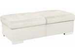 Hocker EXXPO - SOFA FASHION "Spring Bankhocker, guter Sitzkomfort und tolle Verarbeitungsdetails", weiß (altweiß), B:140cm H:44cm T:67cm, NaturLEDER (echtes Rindsleder) in Sitz und Rücken. Korpus in passendem Kunstleder SOFTLUX bezogen;Luxus-Microfaser (100% Polyester);Struktur ( 100%Polyester), Hocker, Hocker, aus Luxus-Microfaser +Simply Clean - für besonders einfache Reinigung
