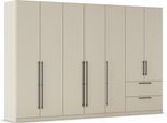 Kleiderschrank OTTO HOME "Mehrzweckschrank Aktenschrank Möbel Mietswohnung Schlafzimmer AVOLA", beige (beige (champagner)), B:315cm H:229cm T:54cm, Holzwerkstoff, Schränke, Kleiderschrank, mit hochwertigen Stangengriffen aus Metall in Schwarz MADE IN GERMANY