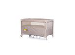 Chipolino Reisebett Relax 2 Ebenen, Vorderseite absenkbar, Seiteneingang, Tasche beige braun