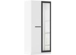 Kleiderschrank OTTO HOME "Mehrzweckschrank Aktenschrank Möbel Mietswohnung Schlafzimmer MODI", weiß (alpinweiß, graumetallic), B:91cm H:210cm T:54cm, Holzwerkstoff, Schränke, Kleiderschrank, in angesagten Farbkombinationen, optional mit Spiegel MADE IN GERMANY