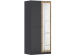 Kleiderschrank OTTO HOME "Mehrzweckschrank Aktenschrank Möbel Mietswohnung Schlafzimmer MODI", grau (graumetallic, eiche artisan), B:91cm H:210cm T:54cm, Holzwerkstoff, Schränke, Kleiderschrank, in angesagten Farbkombinationen, optional mit Spiegel MADE IN GERMANY