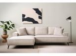 Ecksofa OTTO HOME "TVINNU Cord, L-Form, Breite 275 cm", beige (hellbeige), B:275cm H:83cm T:173cm, Sofas, Ecksofa, wahlweise Recamiere rechts/links, schwarze Füße, bequemer Sitzkomfort