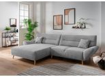 Ecksofa HOME AFFAIRE "Drago, elegant und zeitlos, komfortabel, Holzfuß, L-Form, Breite 290cm", silber, B:290cm H:81cm T:166cm, 100% Polyester, Sofas, Ecksofa, frei im Raum stellbar, inkl. 2 Zierkissen