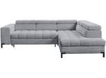 Ecksofa EXXPO - SOFA FASHION "Bocco, hochwertige Verarbeitung, toller Sitzkomfort, bequem, L-Form", grau, B:276cm H:75cm T:203cm, 90% PES, 10% NY, Sofas, Ecksofa, wahlweise mit Bettfunktion u. Bettkasten, inkl. Kopfteilverstellung
