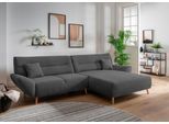 Ecksofa HOME AFFAIRE "Drago, elegant und zeitlos, komfortabel, Holzfuß, L-Form, Breite 290cm", grau (anthrazit), B:290cm H:81cm T:166cm, 100% Polyester, Sofas, Ecksofa, frei im Raum stellbar, inkl. 2 Zierkissen