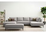 Wohnlandschaft HOME AFFAIRE "TVINNU", silbergrau, B:354cm H:83cm T:193cm, Sofas, Wohnlandschaft, Recamiere rechts/links, stellbar zum Schlafsofa (Krokodilverbinder)