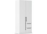 Kleiderschrank OTTO HOME "Mehrzweckschrank Aktenschrank Möbel Mietswohnung Schlafzimmer AVOLA", weiß (alpinweiß), B:91cm H:229cm T:54cm, Holzwerkstoff, Schränke, Kleiderschrank, mit hochwertigen Stangengriffen aus Metall in Schwarz MADE IN GERMANY