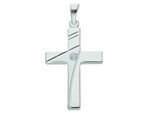 Kettenanhänger ADELIA´S "Kreuzanhänger 925 Silber mit Zirkonia", silber, Schmuckanhänger, Damen, mit Zirkonia, Silber 925 (Sterlingsilber), Kettenanhänger, Silberanhänger Kreuz