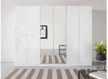 Kleiderschrank OTTO HOME "Mehrzweckschrank Aktenschrank Möbel Mietswohnung Schlafzimmer OTELI", weiß (alpinweiß, hochglanz weiß), B:271cm H:210cm T:54cm, Holzwerkstoff, Schränke, Kleiderschrank, mit zusätzlichen Einlegeböden, optional mit Spiegel MADE IN GERMANY