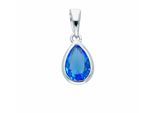 Kettenanhänger ADELIA´S "Anhänger 925 Silber mit Zirkonia", blau (silber), Schmuckanhänger, Damen, mit Zirkonia, Silber 925 (Sterlingsilber), Kettenanhänger, Silberanhänger