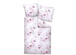 Bettwäsche JANINE Gr. 5, rosa (champagner, altrosa, bedruckt), B/L: 135cm x 200cm, Mako-Satin, B/L: 40cm x 80cm, 2 Stk., Mako-Satin, 100% Baumwolle, Bettwäsche, Bettwäsche