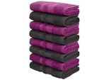 Handtücher OTTO HOME "Vanessa, 8 Handtücher, 50x100cm, in Standard- und Premium-Qualität", beere anthrazit, B:50cm L:100cm, Walkfrottee, Obermaterial: 100% Baumwolle, Handtücher, Handtücher mit Bordüre, 100% Baumwolle, einfarbig, weich
