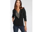 Kurzblazer SOYACONCEPT "SC-DANIELA 1", Damen, Gr. L, schwarz, Web, Obermaterial: 73% Polyester, 24% Viskose, 3% Elasthan, gepflegt, unifarben, tailliert normal, tiefer V-Ausschnitt, Blazer Kurzblazer, Materialmix