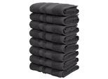 Handtücher OTTO HOME "Vanessa, 8 Handtücher, 50x100cm, in Standard- und Premium-Qualität", anthrazit, B:50cm L:100cm, Walkfrottee, Obermaterial: 100% Baumwolle, Handtücher, Handtücher mit Bordüre, 100% Baumwolle, einfarbig, weich