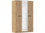 Kleiderschrank OTTO HOME "Mehrzweckschrank Aktenschrank Möbel Mietswohnung Schlafzimmer MODI", weiß (eiche artisan, weiß), B:136cm H:210cm T:54cm, Holzwerkstoff, Schränke, Kleiderschrank, in angesagten Farbkombinationen, optional mit Spiegel MADE IN GERMANY