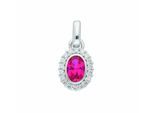 Kettenanhänger ADELIA´S "Anhänger 925 Silber mit Zirkonia", pink (silber), Schmuckanhänger, Damen, mit Zirkonia, Silber 925 (Sterlingsilber), Kettenanhänger, Silberanhänger