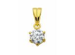 Kettenanhänger ADELIA´S "Anhänger 925 Silber vergoldet mit Zirkonia", gold, Schmuckanhänger, Damen, mit Zirkonia, Silber 925 (Sterlingsilber), Kettenanhänger, Goldanhänger