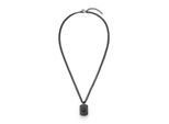 Kette mit Anhänger S.OLIVER "Kompass-Design", schwarz (gunfarben), Halsketten, Herren, Edelstahl, L: 55 B: 2mm, B:2mm