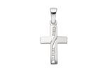 Kettenanhänger ADELIA´S "Kreuzanhänger 925 Silber mit Zirkonia", silber, Schmuckanhänger, Damen, mit Zirkonia, Silber 925 (Sterlingsilber), Kettenanhänger, Silberanhänger Kreuz