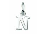 Buchstabenanhänger ADELIA´S "Buchstabenanhänger N 925 Silber", silber, Schmuckanhänger, Damen, N, Silber 925 (Sterlingsilber), Silberanhänger Buchstabe N
