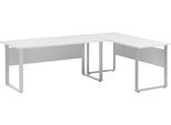 Eckschreibtisch SCHILDMEYER "Serie 1500, Eckschreibtisch, Made in Germany, B: 225 cm", grau (lichtgrau, silber, lichtgrau), H:73,2cm, Tische, Eckschreibtisch, Solide Verarbeitung - Dieses Produkt ist in Deutschland gefertigt
