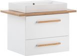 Waschtisch SCHILDMEYER "Duo, Waschtisch, melaminharzbeschichtet, Made in Germany, B: 80 cm", weiß (kreideweiß, eiche landhausfarben, kreideweiß), B:82,2cm H:61,5cm T:50cm, Waschtische, Waschtisch, Solide Verarbeitung - Dieses Produkt ist in Deutschland gefertigt