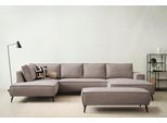 Wohnlandschaft HOME AFFAIRE "TVINNU", beige (hellbraun), B:354cm H:83cm T:193cm, Sofas, Wohnlandschaft, Recamiere rechts/links, stellbar zum Schlafsofa (Krokodilverbinder)