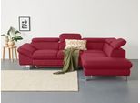 Ecksofa COTTA "Driver L-Form, B: 265 cm", coral, B:268cm H:73cm T:214cm, Kunstleder SOFTLUX;LEDER BEEFY (ein abgedecktes Spalt-Rindsleder) im Sitz und Rücken (Korpus in Kunstleder);Luxus-Kunstleder;Leder Pampas (echtes Rindsleder) im Sitz und Rücken (Rückseite mit Spannstoff bezogen), Sofas, Ecksofa, Kopfteilverstellung, optional Bettfunktion & Bettkasten
