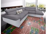 Ecksofa COTTA "Speedway L-Form", grau, grau, B:262cm H:79cm T:102cm, Kunstleder SOFTLUX / Struktur (100% Polyester);Edles Flachgewebe (100% Polyester) / Feine Struktur (100% Polyester);Kunstleder SOFTLUX / Luxus-Microfaser (100% Polyester), Sofas, Ecksofa, Kopfteilverstellung, optional Bettfunktion & Bettkasten