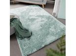 Hochflor-Teppich LUXOR LIVING "Gela", blau (türkis), B:160cm H:45mm L:230cm, Polyester, Teppiche, Uni Farben, weich und flauschig, ideal im Wohnzimmer & Schlafzimmer