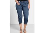 5-Pocket-Jeans SHEEGO, Damen, Gr. 58, Normalgrößen, blau (blau denim), 75% Baumwolle, 24% Polyester, 1% Elasthan, unifarben, 3/4-Länge, Jeans 5-Pocket-Jeans, Topseller
